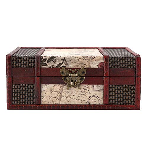 Holz Aufbewahrungsbox, Vintage Premium Qualität diskrete Holzkisten altmodische Antik für Geburtstagsfeiern Hochzeitsdekoration[#3]CD- & Kassetten-Boxen