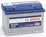 Bosch Automotive, lead acid S4008 - Autobatterie - 74A/h - 680A - Blei-Säure-Technologie - für Fahrzeuge ohne Start-Stopp-System, Blau/Grau, 278 x 175 x 190 mm