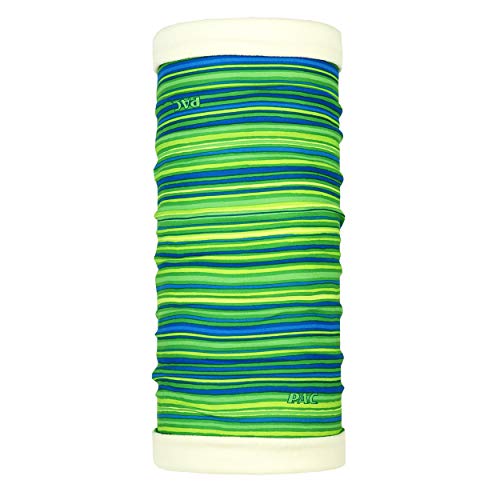 P.A.C. Twisted Fleece All Stripes Lime Multifunktionstuch - wendbares Schlauchtuch, Halstuch, Schal, Kopftuch, Unisex, Thermoregulierung