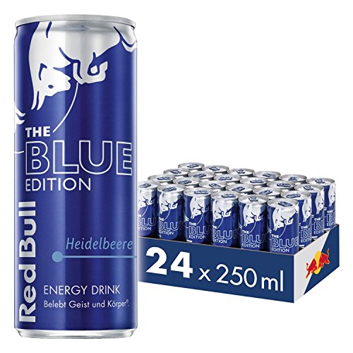 Red Bull Energy Drink, Heidelbeere, Blue Edition, 24 x 250 ml, Dosen Getränke 24er Palette, OHNE PFAND