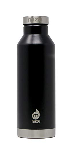 Mizu V6 Isolierte Trinkflasche aus Edelstahl, schwarz, 560 ml