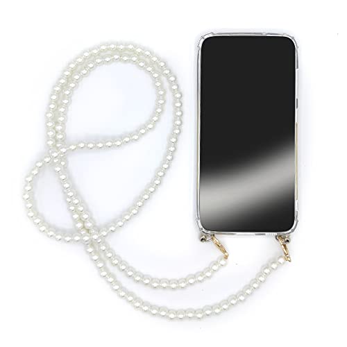 Schutzhülle aus Hartglas für Samsung Galaxy S23 Ultra, Umhängeband/Umhängeband/Perlenkette