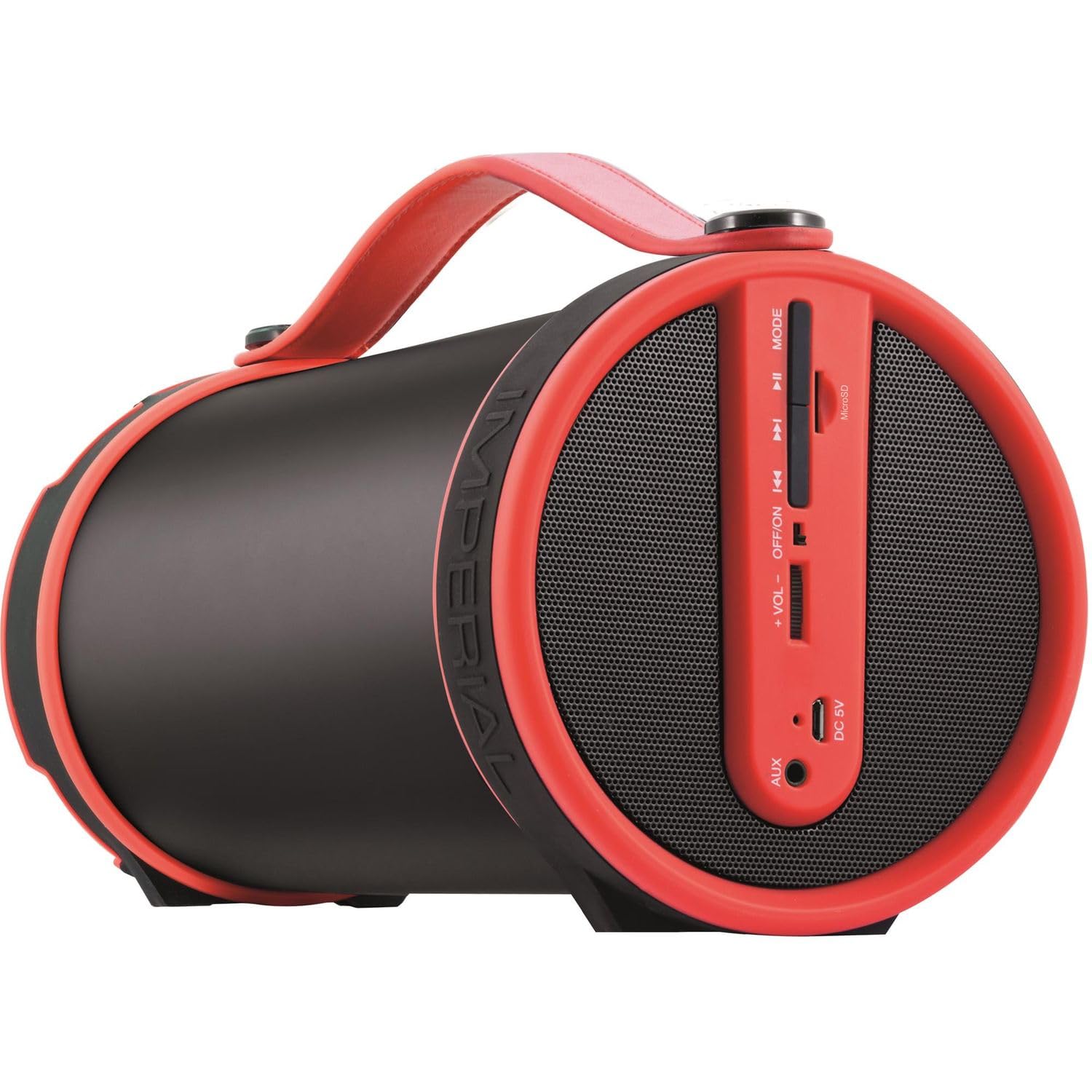 Imperial BEATSMAN Mobiler 2.1 Bluetooth Lautsprecher mit UKW Radio, Farbe:rot