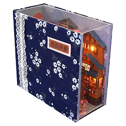 Umifica Book Nook Miniatur-Kit - Japanisches Straßenmodell - Buchstützen-Modellbausatz für Bücherregaldekoration, Architektursammlung für Eltern, Familie, Freunde, Nachbarn