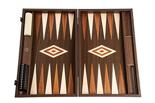 Backgammon Walnusswurzel groß - Intarsien - Backgammon Holz Set