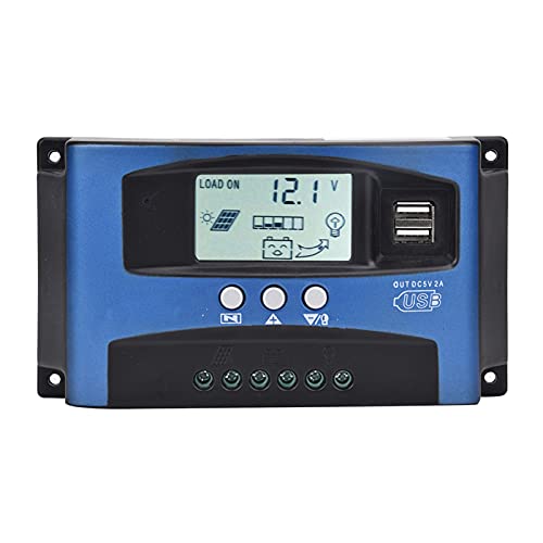 Alomejor 12V/24V MTTP Solarladeregler 30-100A MPPT Solarpanel-Regler Autofokus-Tracking LCD-Display Überstromschutz Solarpanel-Batterieladegerät(YCX-003-60A)