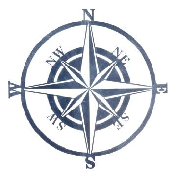 osters muschel-sammler-shop Maritime Serie – lakiertes Metall in blau ┼ Schild (Stecker) bzw Kompassrose (Kompassrose 45cm Durchmesser)