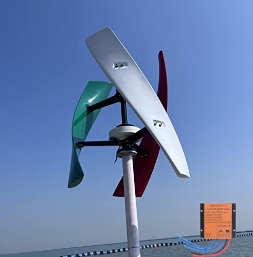 800W Vertikale Windkraftanlage Kits Darrieus Savonius 12V 24V 48V Windgenerator Heimgebrauch Magnetschweben Windräder 3 Klinge mit MPPT Laderegler