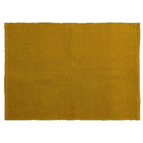 Linnea Teppich, rechteckig, 170 x 240 cm, reine Baumwolle, Moorea, Goldgelb