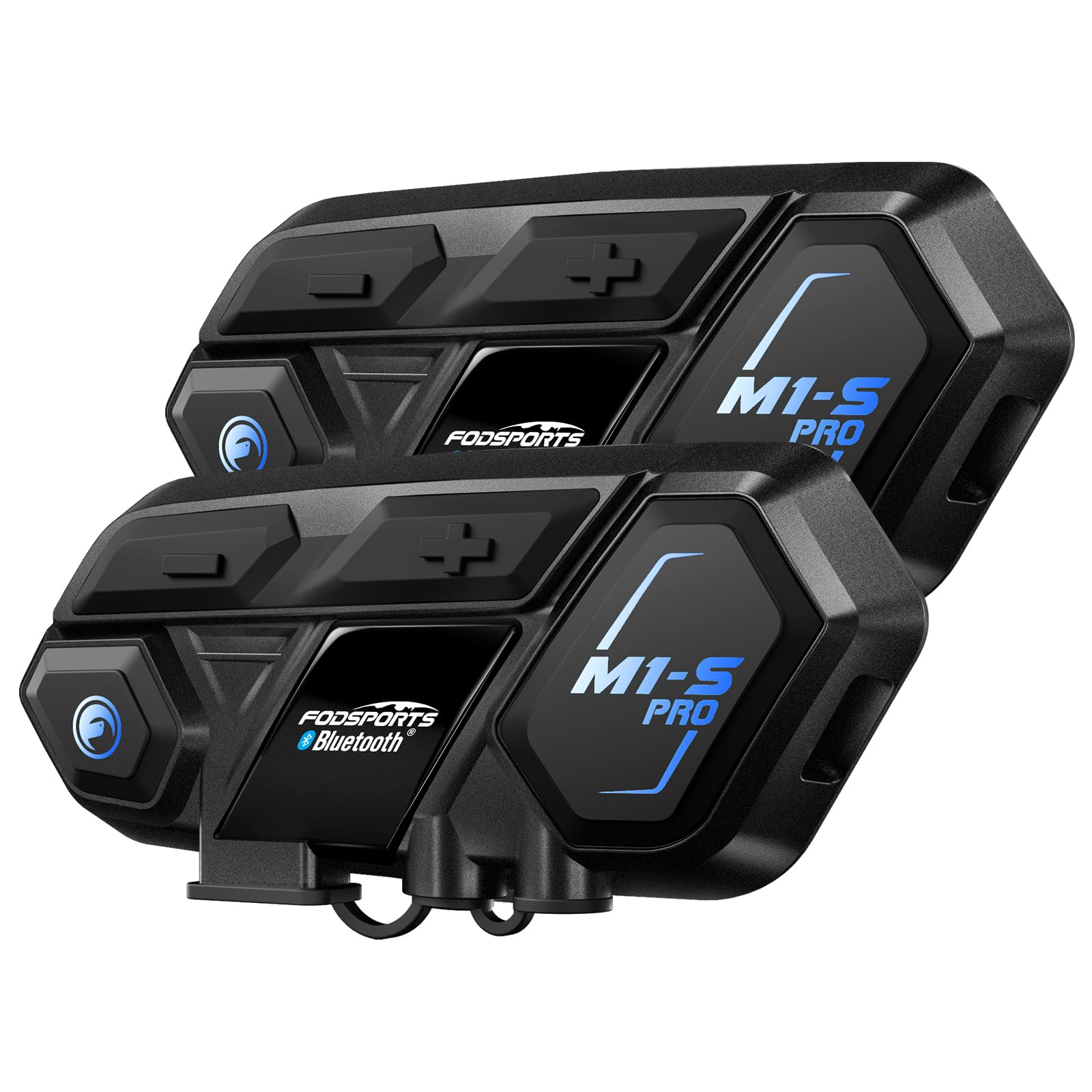 Fodsports M1-S Pro Motorrad Bluetooth Headset, Helm Intercom mit Geräuschunterdrückung, 900mAh, Motorradhelm Gegensprechanlage Kommunikationssystem mit 8 Teilnehmern, GPS, FM Radio, Wasserdichtes