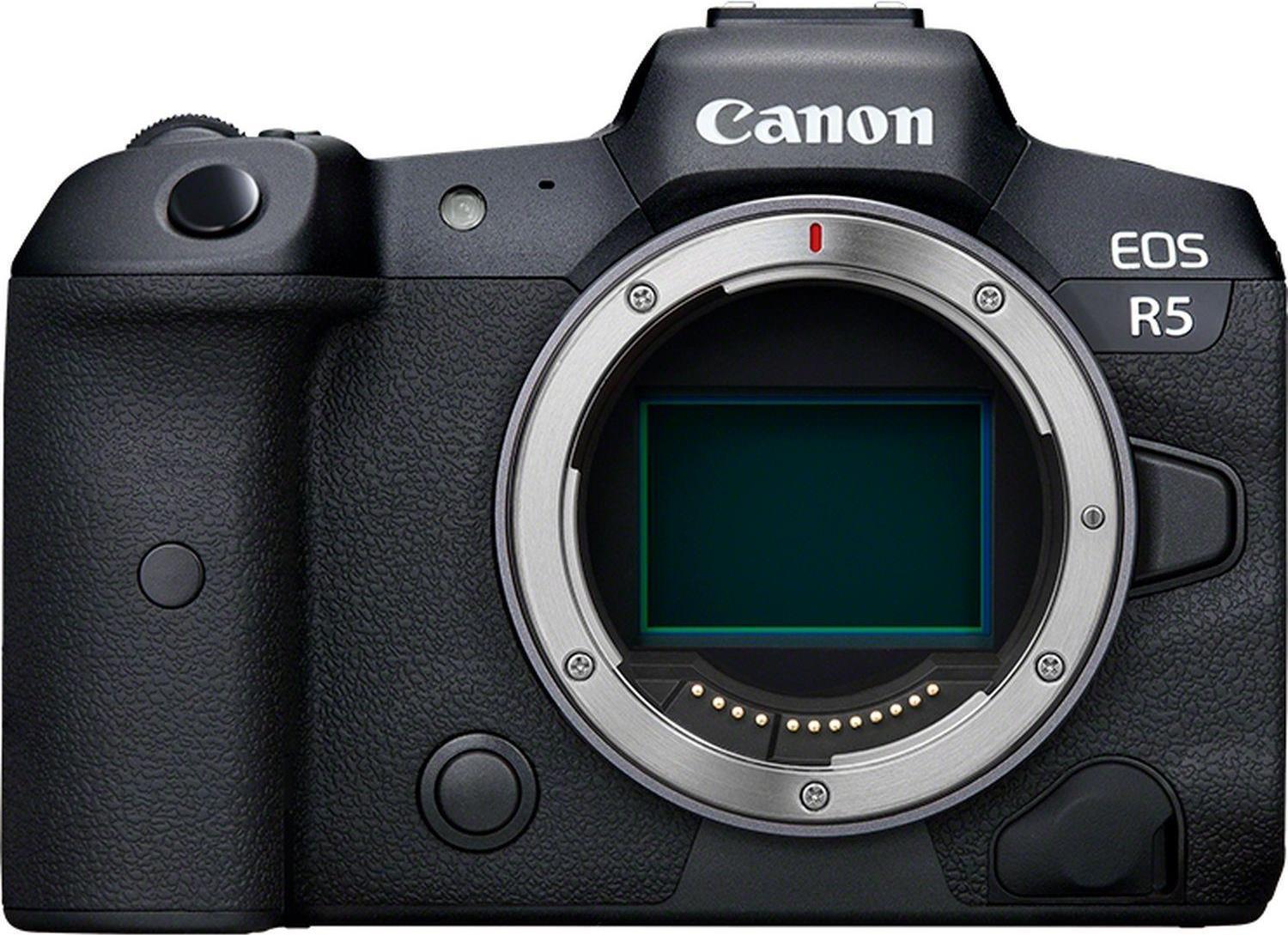 Canon EOS R5 Vollformat Systemkamera - Gehäuse (spiegellos, 45 MP, DIGIC X, 8K RAW, 4K 120p, 5 Achsen Bildstabilisator, 8,01 cm LCD II, WLAN, Bluetooth, USB 3.1, Dual Pixel CMOS AF II), schwarz