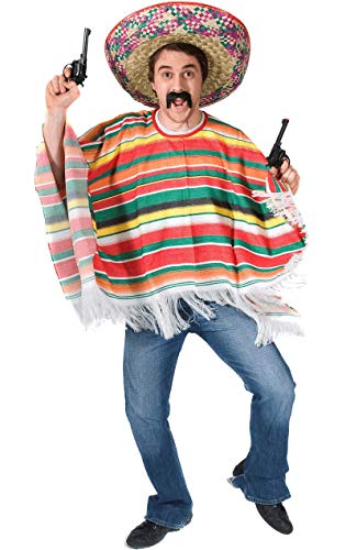 ORION COSTUMES Unisex Mexikanischer Regenbogen-Poncho Kostüm