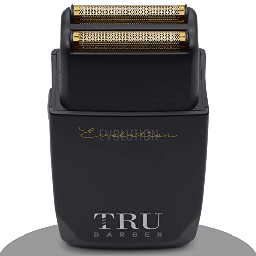TRU BARBER - Shaver Foil Evolution 9000 U/min, Gold Titanium Foil, Professioneller Rasierer, Professioneller Barbier & Friseur Rasierer, Professioneller Rasierer, Professionelle Rasur und Scherkopf