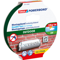 TESA Powerbond OUTDOOR - Montageband - Schwarz - Outdoor - Mauerziegel - Metall - Kunststoff - Stein (55751-00001-00)