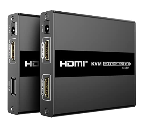 PremiumCord HDMI-Extender + USB, 60 m, über LAN, unkomprimiert und ohne Latenz