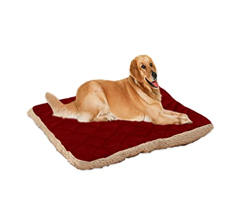 Hunde- und Katzenbett, groß, orthopädische Hundematratze, Anti-Angst-Haustiermatte für Hundekäfig/Boden, langlebiges Deluxe-Plüsch-Hundekissen mit rutschfester Unterseite