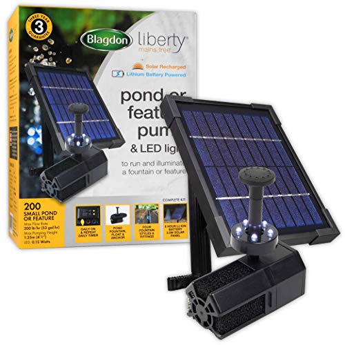 Blagdon Liberty 200 Solarbetriebene Teichpumpe und LED-Licht