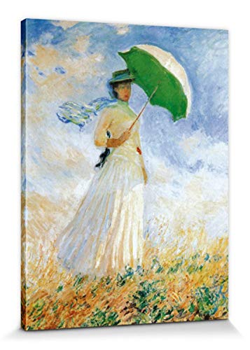 1art1 Claude Monet - Frau Mit Sonnenschirm, 1886 Poster Leinwandbild Auf Keilrahmen 80 x 60 cm