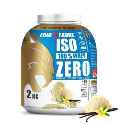 ISO WHEY ZERO 100% Pure Protéine - Pure Whey Protéine Isolate, Schmackhaft Für den Aufbau von Muskelmasse - Schnell assimilierbar - 2 kg - Französisches Labor Eric Favre (Vanille)