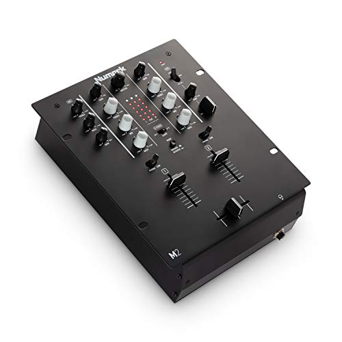 Numark M2 - 2-Kanal Scratch DJ Mixer, Rack-montierbar mit 3-Band EQ, Mikrofoneingang und austauschbarem Crossfader mit Reverse und Slope-Kontrollen