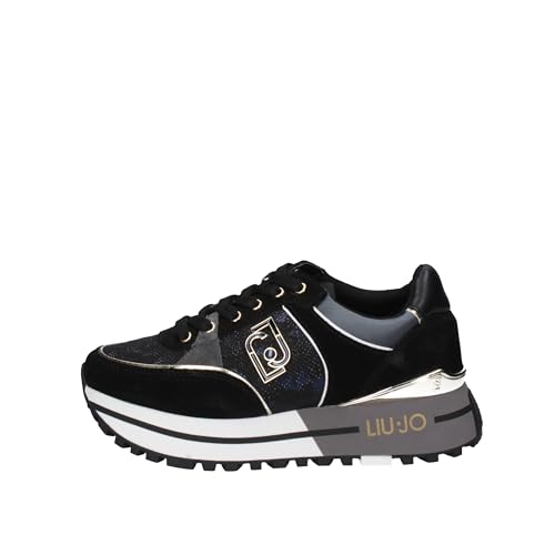 Liu Jo Damen Schuhe Sneakers Milano Wonder 20 Blu Black PX255 Schwarz