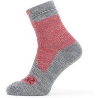 SealSkinz Waterproof All Weather Ankle Length Sock, Red/Grey Marl, XL