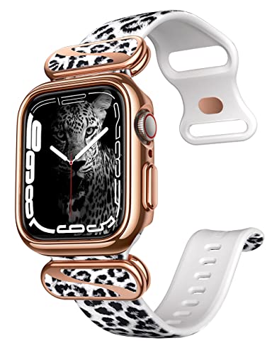 SupCase Apple Watch 44/45mm/Ultra Cosmo Luxe Case Watchband (White Leopard)