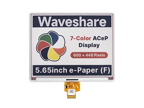 Waveshare 5.65inch Colorful 600×448 Pixels E-Paper E-Ink Display Module ACeP 7-Color with Low Power Consumption Wide Viewing Angle