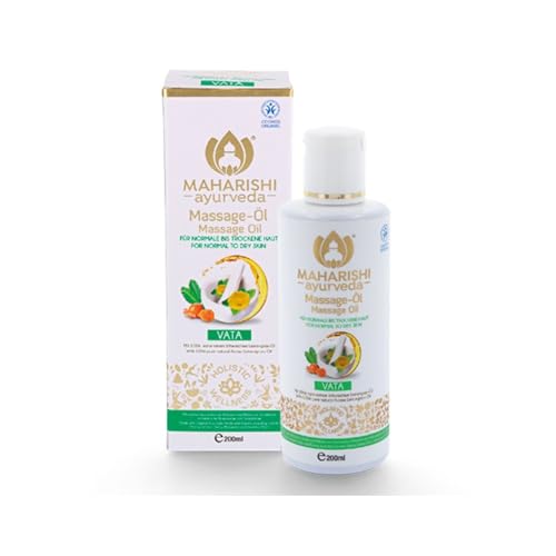 Maharishi Ayurveda Vata Massageöl für empfindliche Hauttypen, kontrollierte Naturkosmetik 100% natürliche 200 ml Ölpackung von 1
