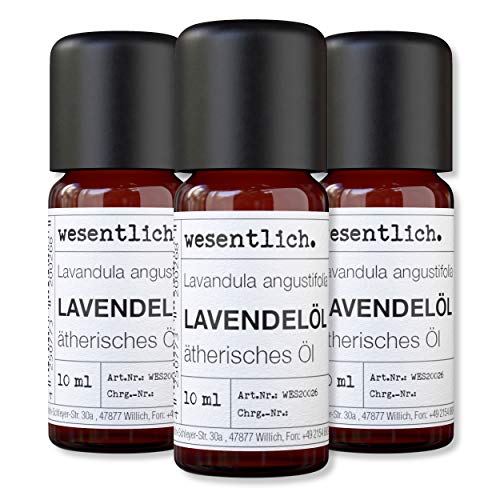 wesentlich. Lavendelöl - ätherisches Öl - 100% naturrein (3x10ml Glasflasche)