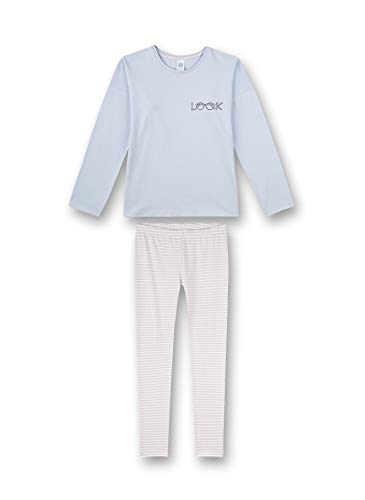 Sanetta Mädchen Schlafanzug lang blau Pyjamaset, Heather, 176
