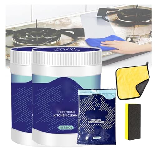 MofChef Cleaner Powder, MofChef All Purpose Cleaning Powder, Kitchen Powder Degreaser, Protective Kitchen Cleaner, Powerful Kitchen All-purpose Powder Cleaner (2PCS)