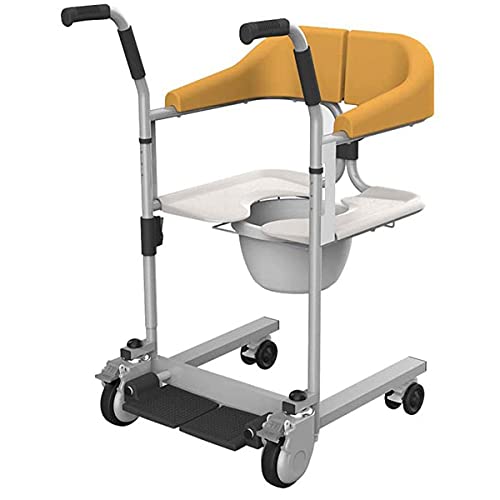 Stahl-Transport-Rollstuhl, multifunktional, für ältere Menschen und Behinderte, Ganzkörper-Patiententransfer-Heber, tragbarer 3-in-1-Badezimmer-Rollstuhl, 150 kg Tragkraft, für Erwachsene und ältere