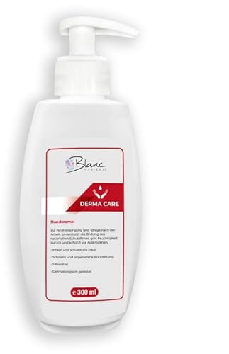Blanc HYGIENIC Hautpflegecreme Derma Care, 12x 300 ml – regenerierende Feuchtigkeitscreme, dermatologisch getestet, für alle Hauttypen, ergiebig im Mini Fix-System, ca. 7.200 Anwendungen