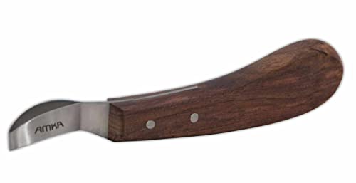 AMKA PRO Schlaufen Hufmesser Klauenmesser Rinnmesser Carbon Stahl anatmomischer Holzgriff spezielle kleine Schlaufe