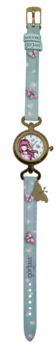 Santoro Gorjuss Mädchen Analog-Uhr, Uhr mit Charme, Kollektion Cherry Blossom, Farbe Türkis