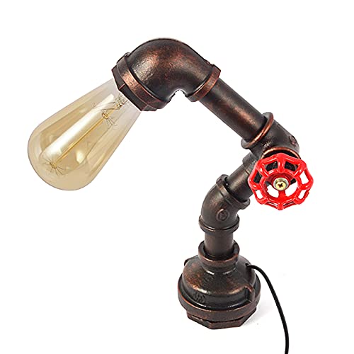 NaMaSyo Industrial Table Lamp vintage steampunk Metal Iron Desk Lamps Water Pipe Table Lamps for Bedside Table (5409)
