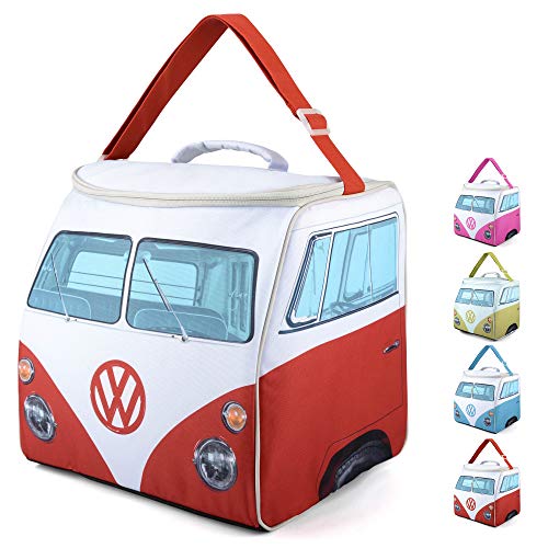 Volkswagen Große Kühltasche, VW Bulli Isolierte Picknicktasche, Lunchtasche, Mittagessen Tasche, VW-Geschenke, Rot