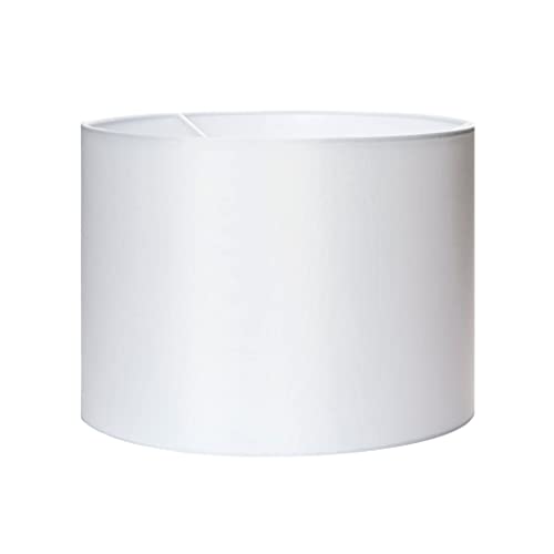 Stoff Lampenschirm Aufnahme E27 Weiß Textilschirm Tischlampe Stehlampe rund (weiß, 40cm)