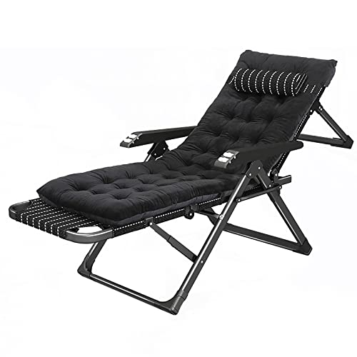 OEKOJK Gepolsterter Zero Gravity Sessel, Loungesessel, Zero Gravity Liegestuhl, Outdoor, Liegestuhl, stabil, bequem, verstellbar, Schlafbetten für Erwachsene, Outdoor, zusammenklappbares Campingbett
