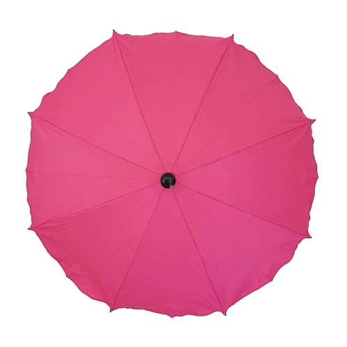 Universal Sonnenschirm Regenschirm für Kinderwagen und Sport Buggy, Babywagen Schirm mit Universal Halterung, UV-Schutz50+ Sonnensegel Sonnenschutz (Dunkelrosa)