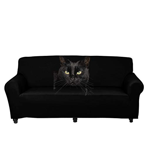 UOIMAG Sofabezug, schwarze Katze, Stretch, Sofa-Schonbezug, weiche Couch, Sessel, Schonbezüge für Zweisitzer