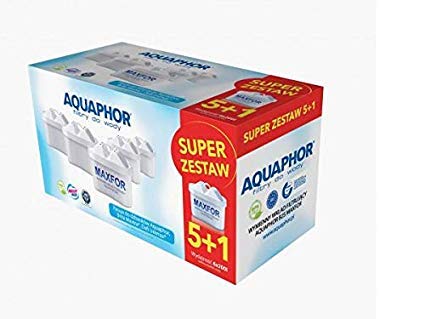 Aquaphor 6 x Wasserfilter- Wechselkartusche Maxfor (B100-25) Ersetzt Filterkartusche MAXTRA®* von BRITA ®*. Kompatibel mit Wasserfilterkannen Time, Amethyst, Onyx, Jasper