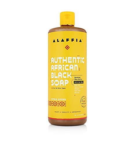 Alaffia - Echte afrikanische schwarze Seife All-In-One Citrus Ginger - 32 oz. fl.