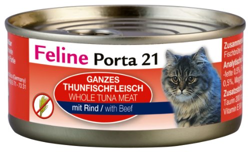Feline Porta 21 | Ganzes Thunfischfleisch mit Rind | 24 x 156 g