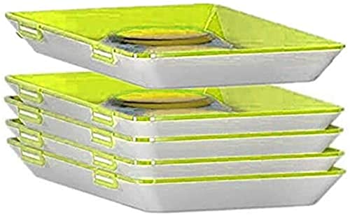 NAY Nalakey Frischhaltebox Kreative Aufbewahrungsschale Lebensmittelkonservierungsschale Lebensmittelbehälter mit Kunststoffdeckel für Gemüse,Obst,Fleisch,Küche,Schule (Grün-5pcs)
