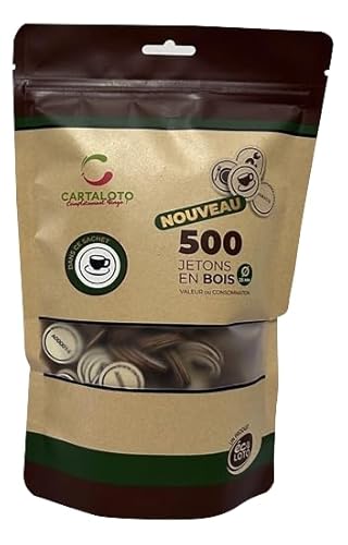 500 Stück Chips aus Holz Ø 25 mm – Kaffee, Kontrolle der Einfahrt, Münze