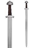 Battle-Merchant - Wikingerschwert mit Scheide für Erwachsene - aus echtem Metall - Design des 10. Jhs.