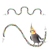 Zodaca Bunte Vogel-Seilstange für Papageien, zum Spielen, Kauen oder Vorbeugen, 88,9 cm, 2 Stück