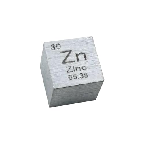 Metallelemente-Würfel, 10 mm, Elementwürfel for Elementsammlungen, Labor, Experimentiermaterial, Hobbys und mehr, 1 Stück, Zink (Color : Zinc)